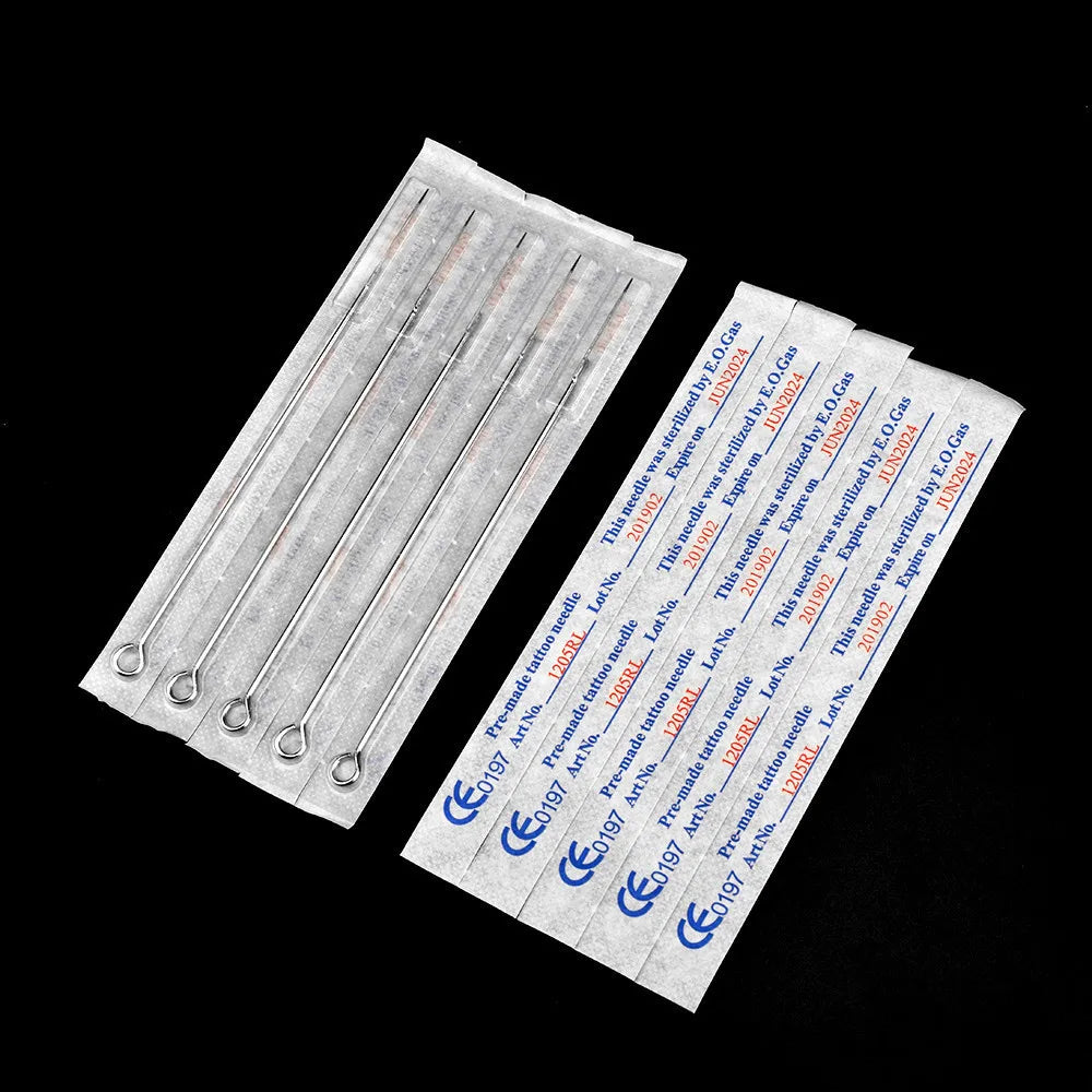 ATOMUS 5pcs Assorted Sterilized Tattoo Needles 1/3/5/7/9/11RL Agujas Microblading Naalden Permanent Makeup Free Shipping