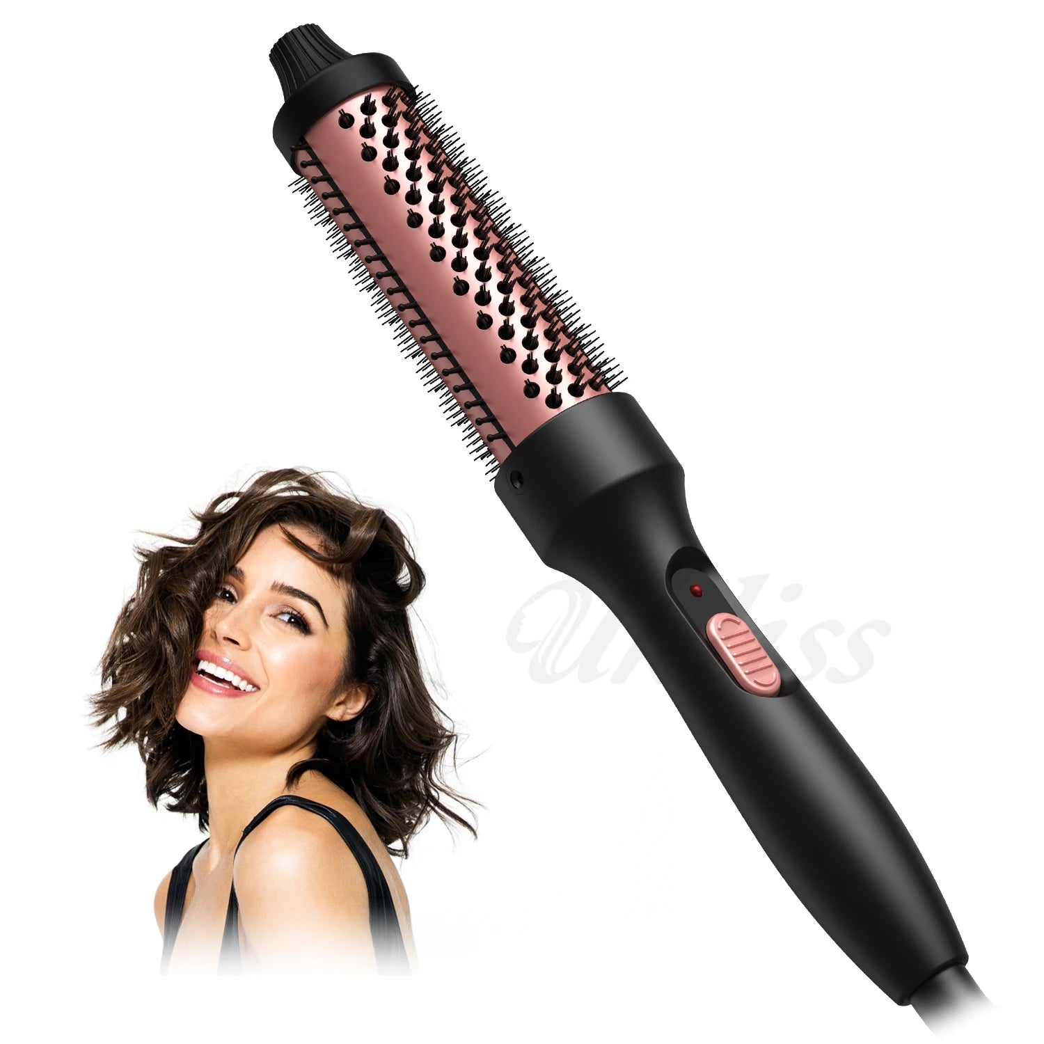 Heated Hair Styling Brush Ceramic Curling Iron Multi functional Hair Styling Appliances Brush for Women Hair Volumizing Comb