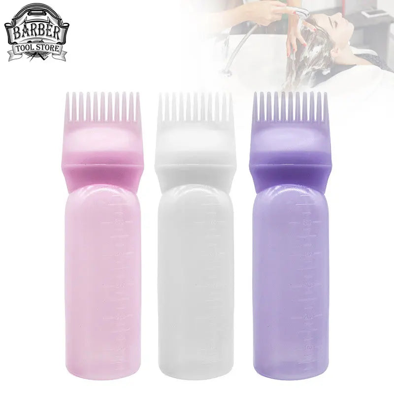 3 Colors Dyeing Shampoo Bottle Oil Comb Hair Dye Applicator Brush Bottles Hair Dye Bottle Applicator Hair Salon Styling Tools