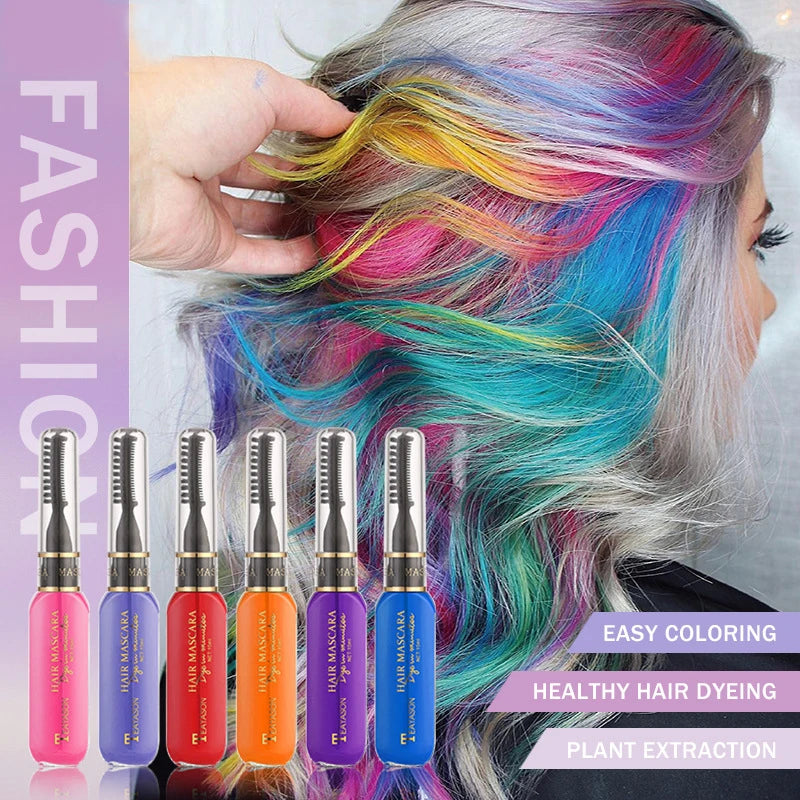 New Fashion Hair Dye One-off Hair Color Coloured Mascara Washable Hair Mascara Temporary 13 Colors DIY Non-toxic Dual Purpose