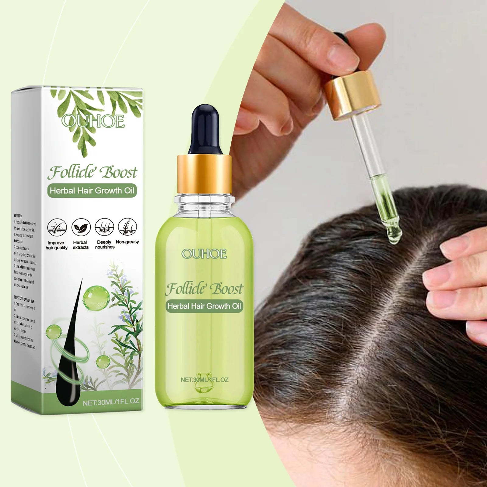 Herbal Hair Growth Oil Repairing Damaged Dry Hair Thickener Scalp Treatment Regrowth Soft Strengthening Moisturizing Hair Care