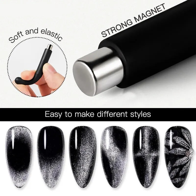 4Pcs Multi Functional Nail Art Magnet Stone Pattern Absorbing Nail Gel Crystal Magnetic Bar Nail Enhancement Tool