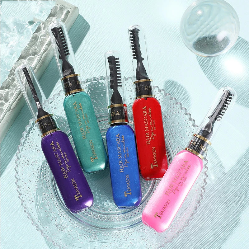 New Fashion Hair Dye One-off Hair Color Coloured Mascara Washable Hair Mascara Temporary 13 Colors DIY Non-toxic Dual Purpose