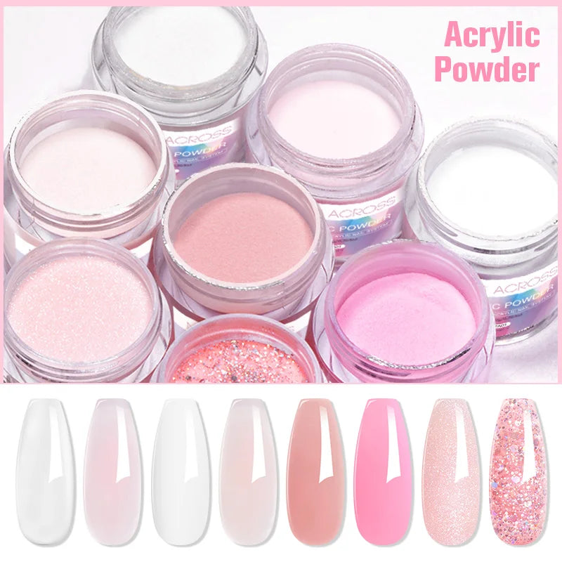 1PC Acrylic Powder Set Clear Pink Nude Acrylic Nail Polymer For French Nail Extension No Need Lamp Cure