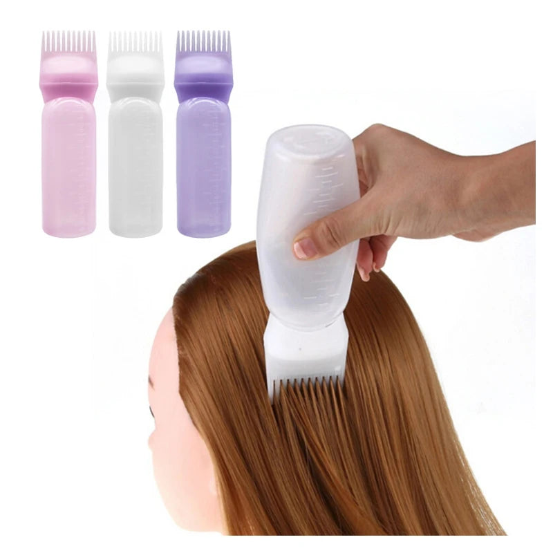 3 Colors Dyeing Shampoo Bottle Oil Comb Hair Dye Applicator Brush Bottles Hair Dye Bottle Applicator Hair Salon Styling Tools