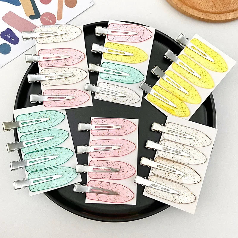 4pcs No Bend Seamless Hair Clips Side Bangs Fix Fringe Barrette Makeup Washing Face Accessories Women Girls Styling Hair Pins