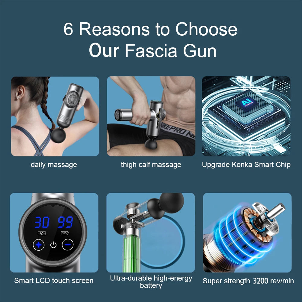 Fascia Vibration Massage Gun For Body & Neck Muscle Relaxation - glamouress