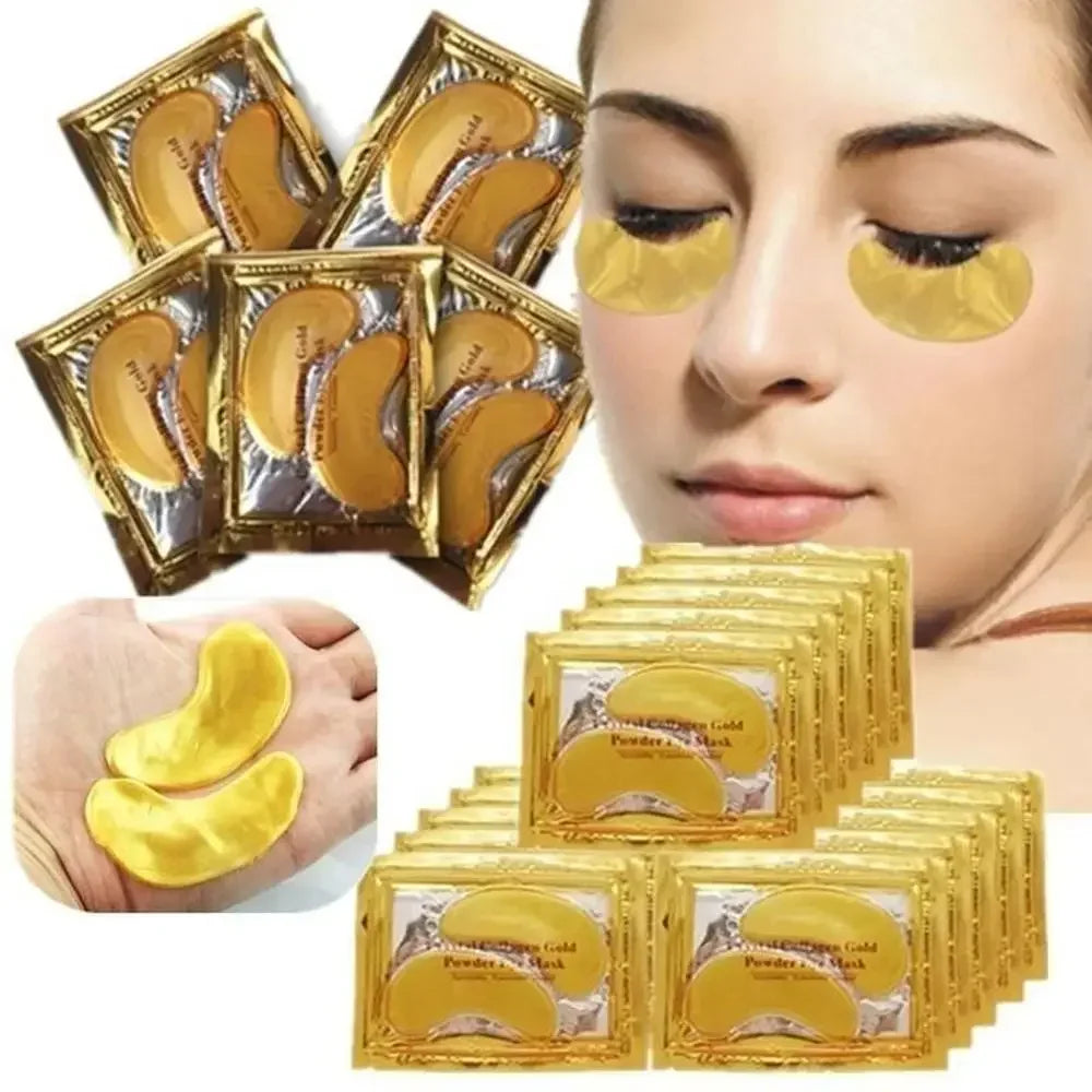 1 Pair/3 Pair of Golden Eye Masks Rich in Collagen Anti-aging Reducing Dark Circles Shrinking Pores Deep Hydration Eyes Care Set