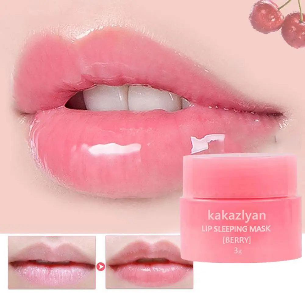 1 Pc 3g Original Strawberry Lip Sleeping Mask Moisturizing Nourish Lip Balm Fade Lip Lines Lip Care Night Sleep Hydrated