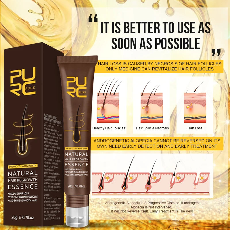 PURC Ginger Hair Serum Strengthen Hair Follicles Oil Smoothing Hair Scalp Treatment Hair Care for Men Women