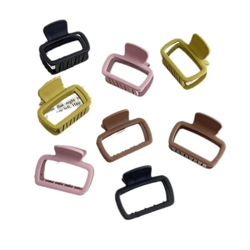 Small Hair Claw Clips Women Girls 5.2cm Square High Ponytail Clip Clamp Korean Simple Matte Non Slip Hair Styling Accessories