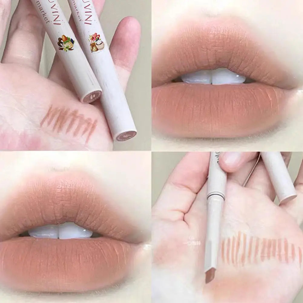 5 Colors Matte Lip Liner Lipstick Pen Long Lasting Non-stick Cup Waterproof Smooth Soft Velvet Lipliner Pencil Makeup Cosmetics