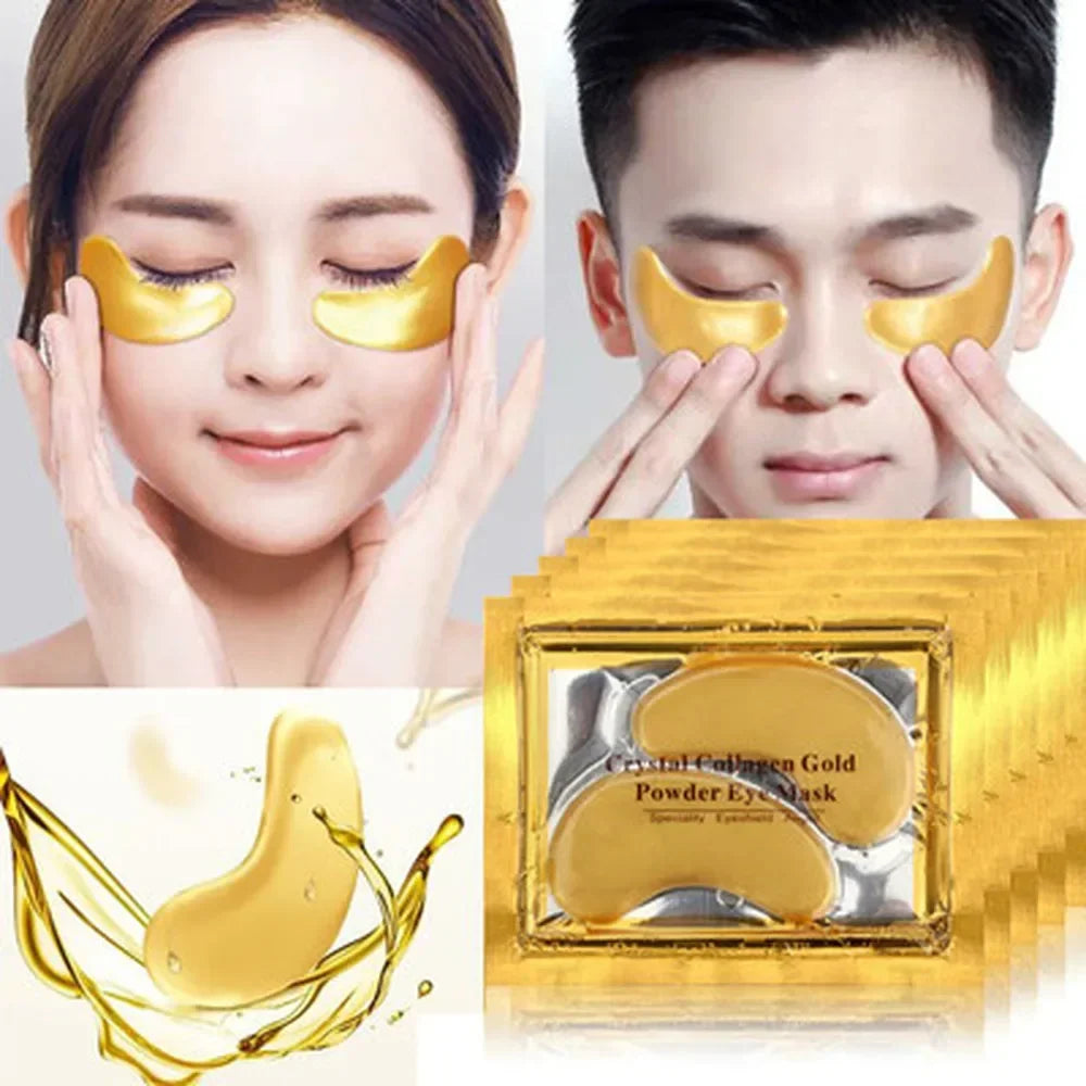 1 Pair/3 Pair of Golden Eye Masks Rich in Collagen Anti-aging Reducing Dark Circles Shrinking Pores Deep Hydration Eyes Care Set