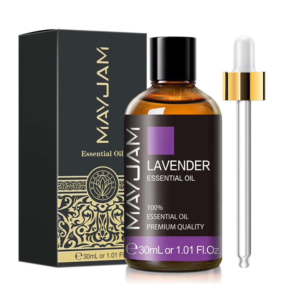 MAYJAM 10ml 30ml 100ml Essential Oils For Humidifier Diffuser Lavender Jasmine Eucalyptus Ylang Ylang Vanilla Tea Tree Aroma Oil