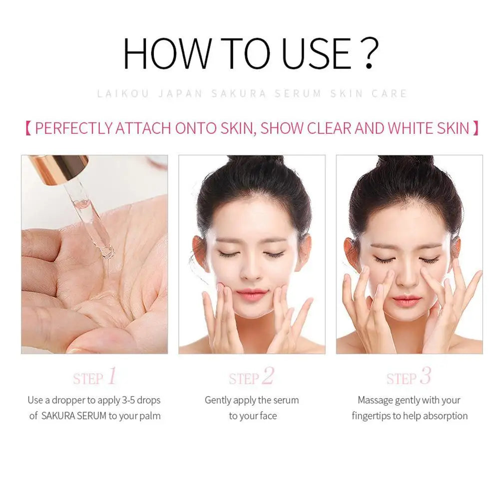 LAIKOU Serum Japan Essence Anti-Aging Hyaluronic Acid Gold Whitening Vitamin C Anti Wrinkle Face Serum skin care products