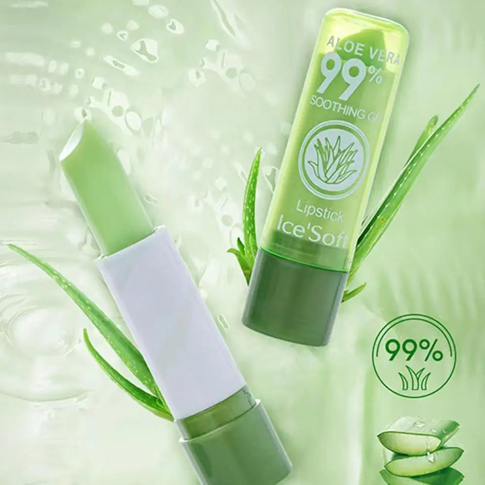 Moisture Lip Balm Aloe Vera Natural Lipbalm Temperature Changed Color Lipstick Long Lasting Nourish Lips Care Makeup 1PC