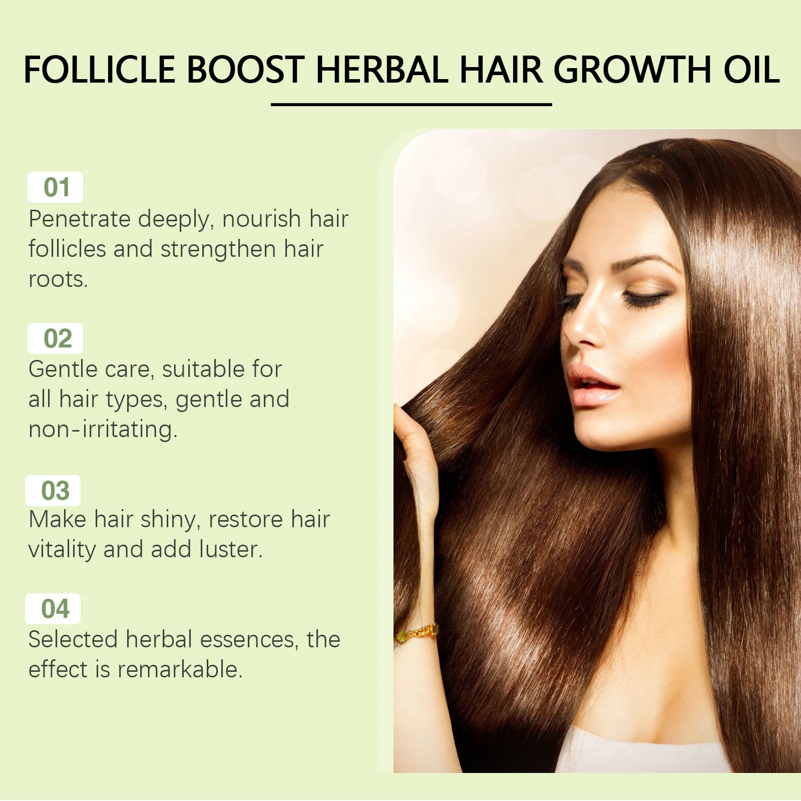 Herbal Hair Growth Oil Repairing Damaged Dry Hair Thickener Scalp Treatment Regrowth Soft Strengthening Moisturizing Hair Care