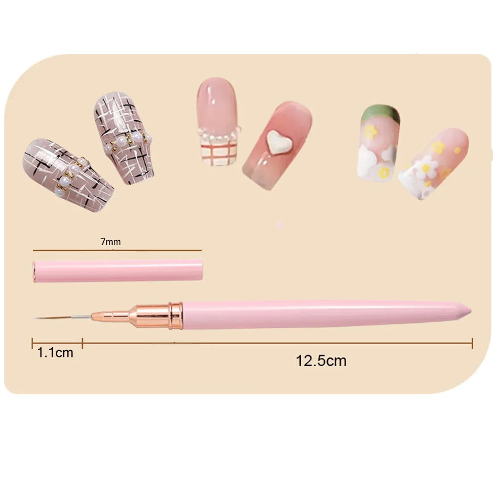 5pcs/set Nail Art Liner Brushes Set Elongated Striping Drawing Professional