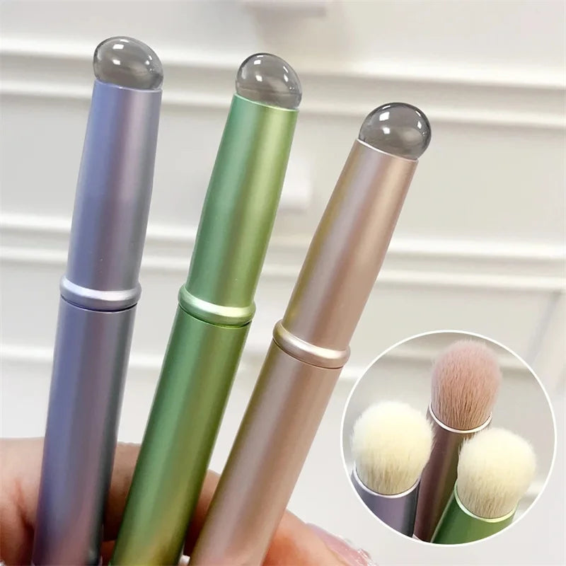 Silicone Lip Brush with Cover Double Head Angled Concealer Brush Fingertips Soft Lipstick Round Head Makeup Brushes Beauty Tools