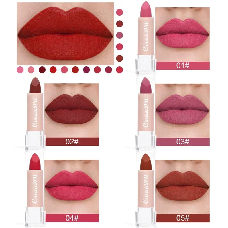 15Colors Velvet Matte Lipstick Sexy Woman Lipgross Tint for Lips Long Lasting Waterproof Non-stick Cup Lip Cosmetics Lip Make Up