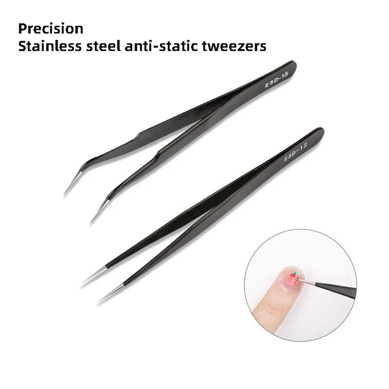 1pcs Lash Tweezers Set False Eyelash Extension Clip Pliers Eyebrow Tweezers for Hair Nail Art Soldering Lash Tongs Makeup Tools