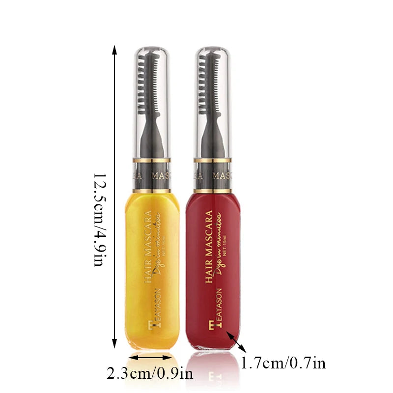 New Fashion Hair Dye One-off Hair Color Coloured Mascara Washable Hair Mascara Temporary 13 Colors DIY Non-toxic Dual Purpose